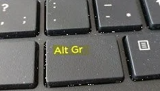 AltGr button on Windows PC keyboard